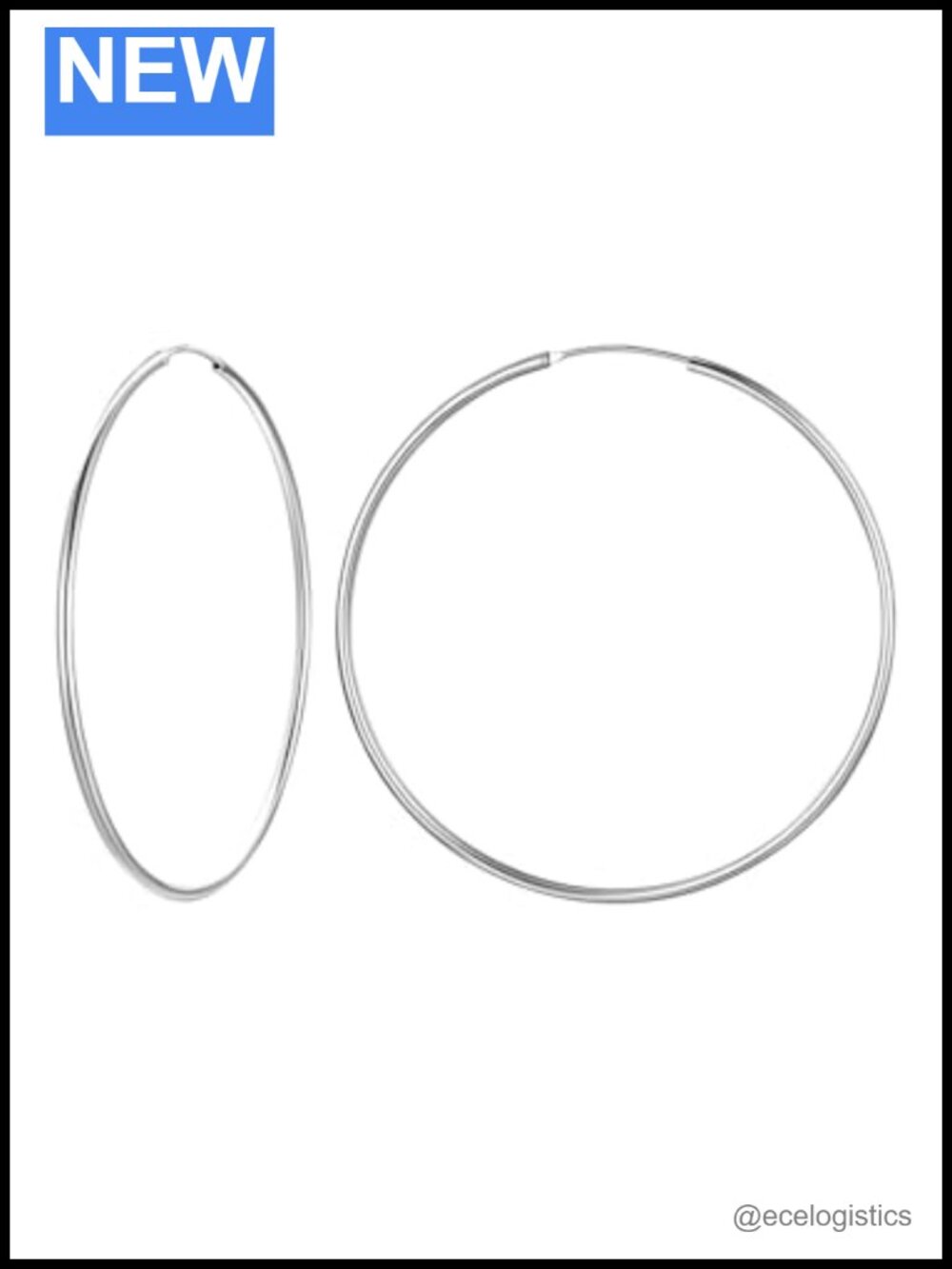 925 Sterling Silver Hoop Earrings Hypoallergenic Endless Tube